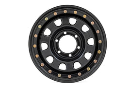 Steel Simulated Bead Lock Wheel Black 17x9 6x5.5 4.25 Bore -12 Rough Country