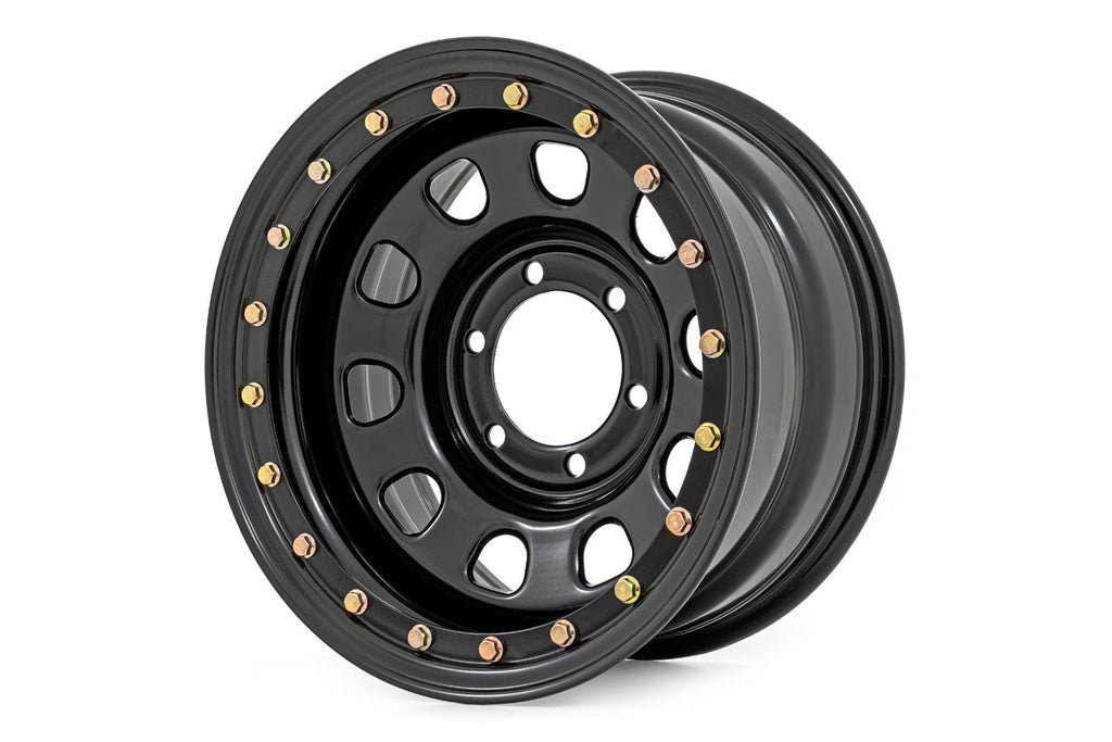 Steel Simulated Bead Lock Wheel Black 17x9 5x5 3.30 Bore -12 Rough Country