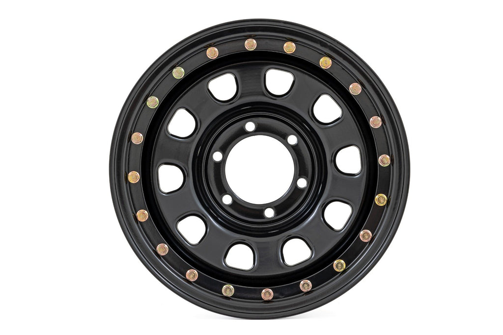 Steel Simulated Bead Lock Wheel Black 17x9 5x5 3.30 Bore -12 Rough Country