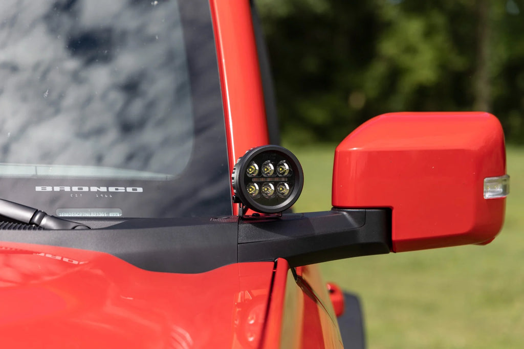 Rough Country Black Series Round LED Light Pair | 3.5 Inch | Amber DRL