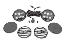 Load image into Gallery viewer, Rough Country Black Series Halo LED Light Pair | 70805B | White/Amber DRL | 6.5 Inch | Round