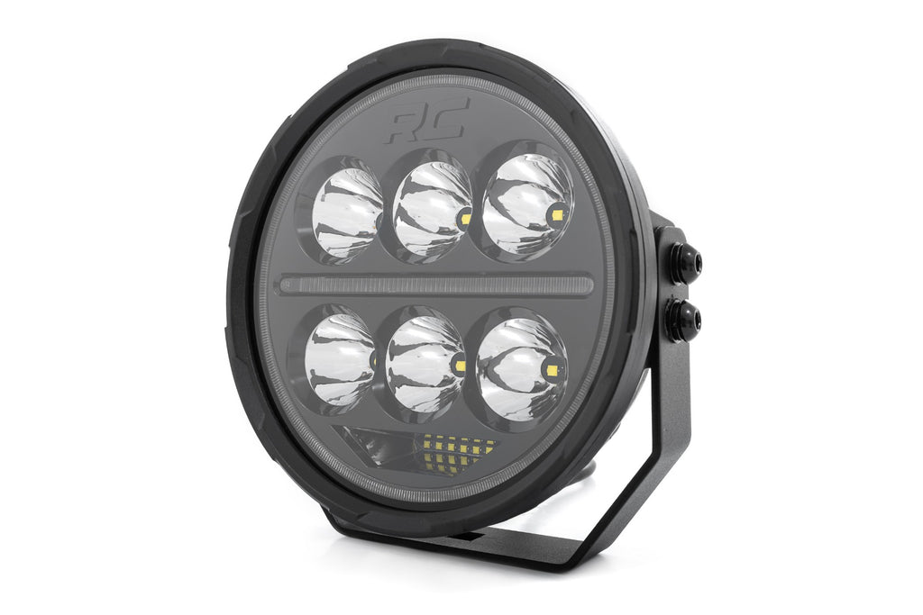 Rough Country Black Series Halo LED Light Pair | 70805B | White/Amber DRL | 6.5 Inch | Round