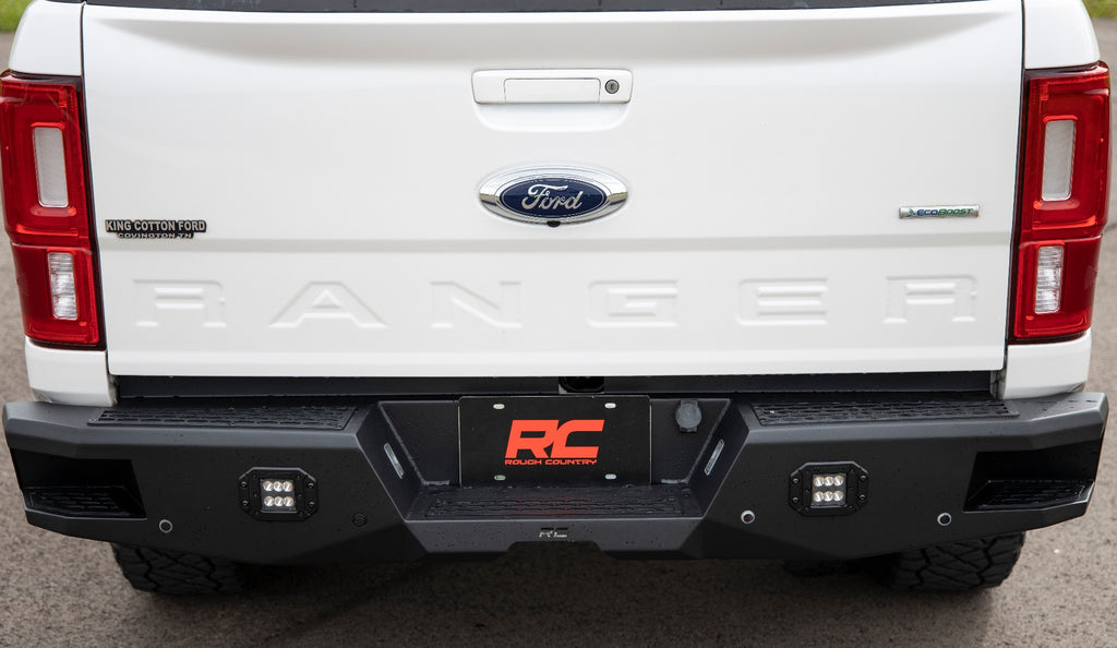 Rough Country HD Steel Rear Bumper w/ 2 LED Light Pods | 10760 | 2019 - 2023 Ford Ranger 2WD/4WD