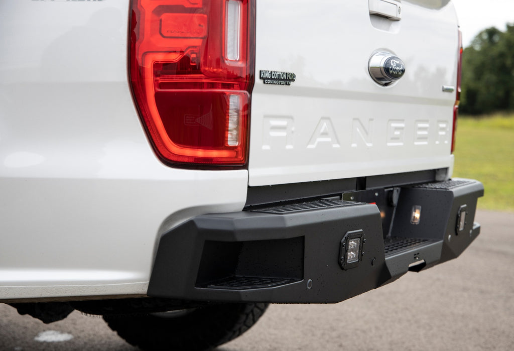Rough Country HD Steel Rear Bumper w/ 2 LED Light Pods | 10760 | 2019 - 2023 Ford Ranger 2WD/4WD