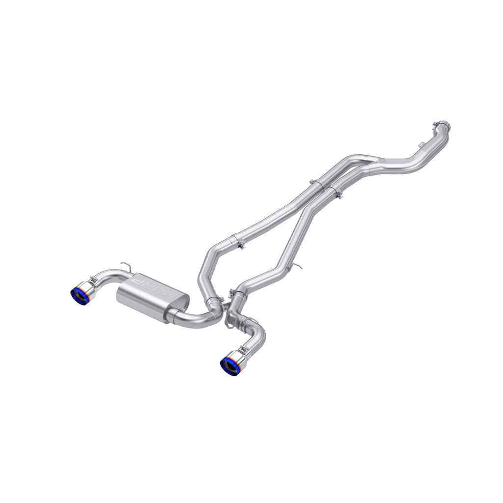 20-Up Toyota Supra T304 Stainless Steel 3 inch Cat-Back Dual Rear Outlet with Burnt End Tips 2 4.5 inch T305 Burnt End Tips Included MBRP