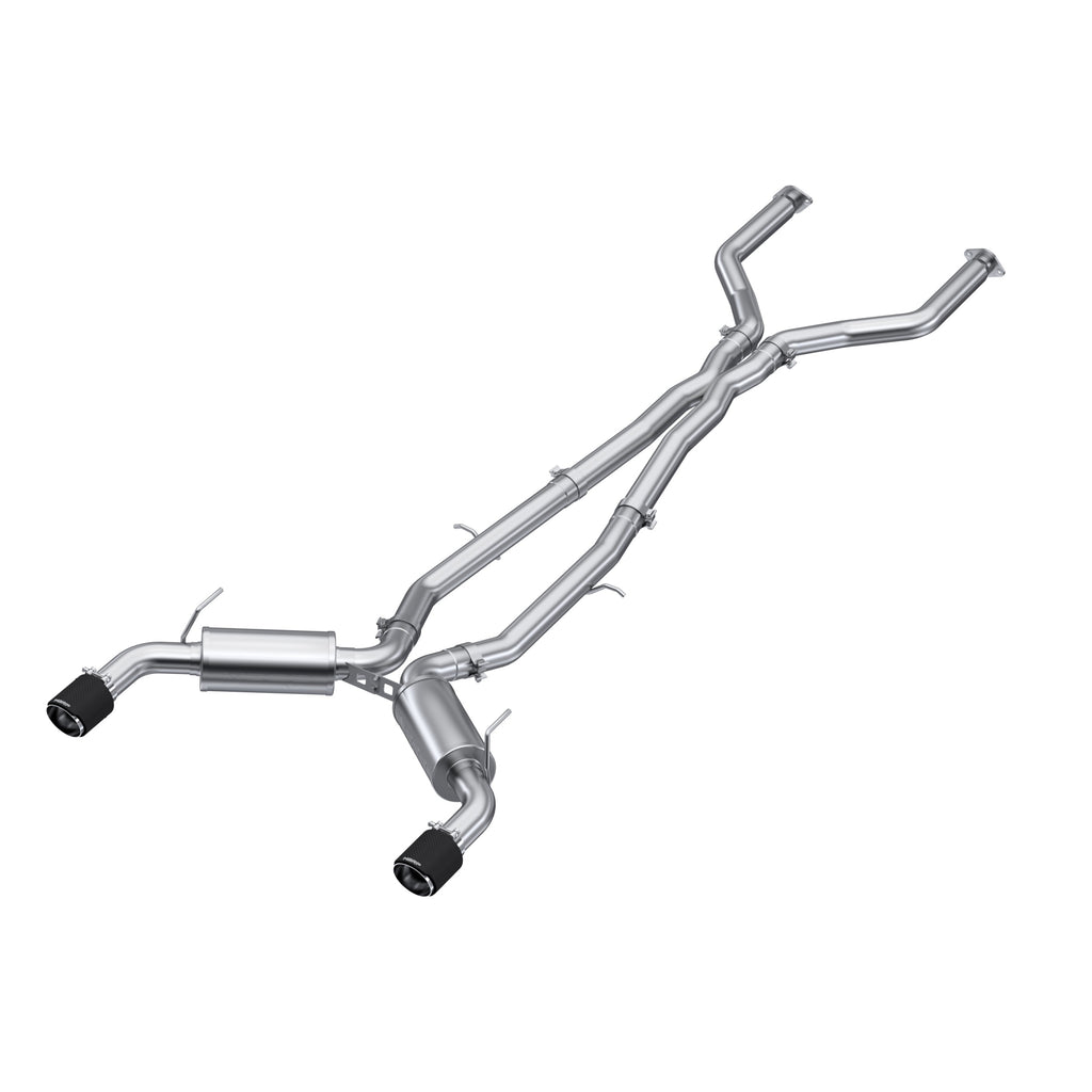 3 Inch Cat Back Exhaust System Dual Rear For 16-24 Infiniti Q50 3.0L RWD/AWD T304 Stainless Steel With Carbon Fiber Tips MBRP