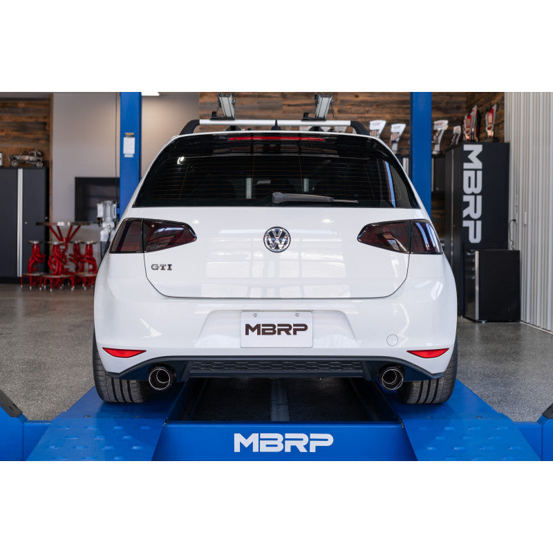 2015-2021 Volkswagen Golf Armor Pro Series 3 Inch Cat Back Dual Split Rear Exit T304 Stainless Steel with Carbon Fiber Tips Exhaust System MBRP