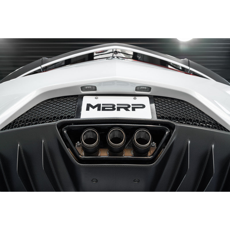 17-22 Acura NSX Armor Pro 2.5 Inch Cat Back Triple Rear Exit T304 Stainless Steel with Carbon Fiber Tips Exhaust System MBRP