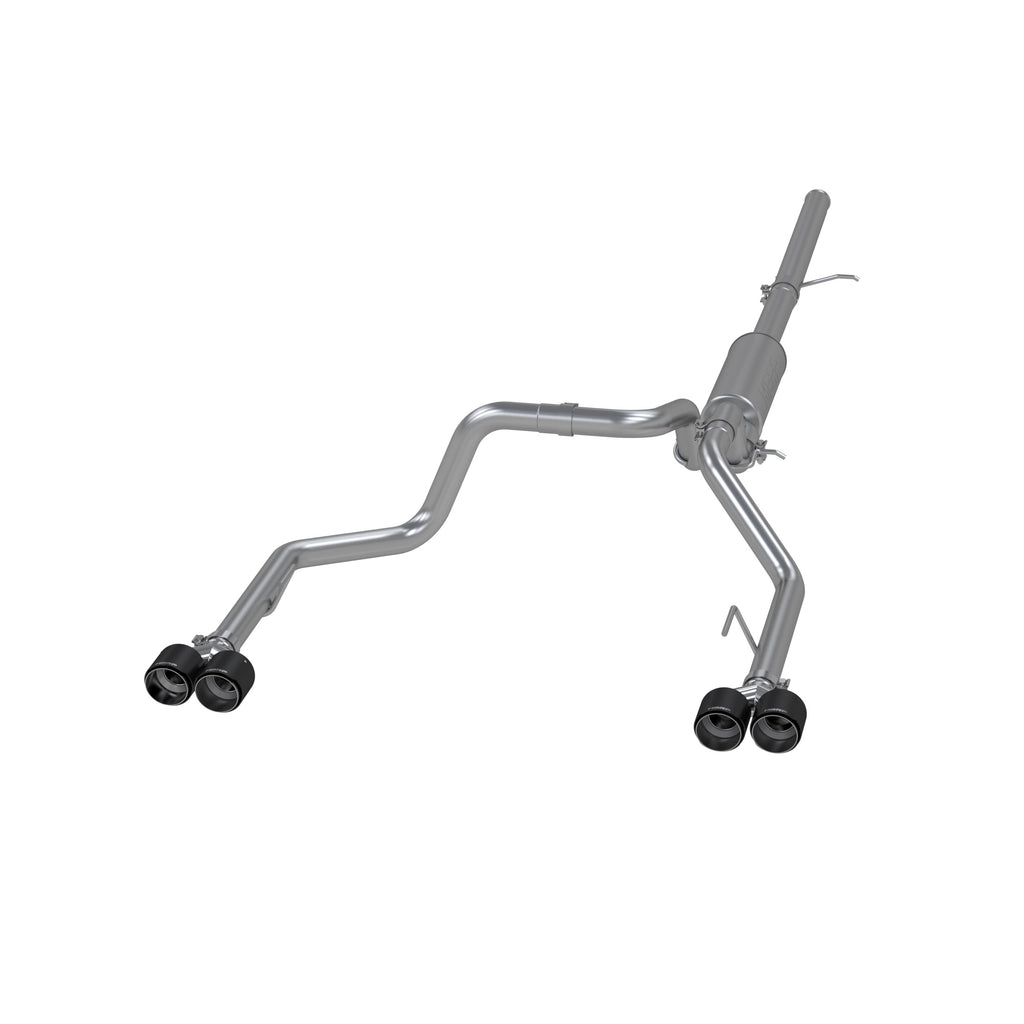 3.0 inch Cat-Back 2.5 inch Dual Split Rear Quad Carbon Fiber Tips 4.0 inch OD Dual Out 19-up Silverado/Sierra 1500 MBRP
