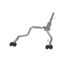 3.0 inch Cat-Back 2.5 inch Dual Split Rear Quad Carbon Fiber Tips 4.0 inch OD Dual Out 19-up Silverado/Sierra 1500 MBRP