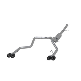 3.0 inch Cat-Back 2.5 inch Dual Split Rear Quad Carbon Fiber Tips 4.0 inch OD 19-up Silverado/Sierra 1500 Dual Out MBRP