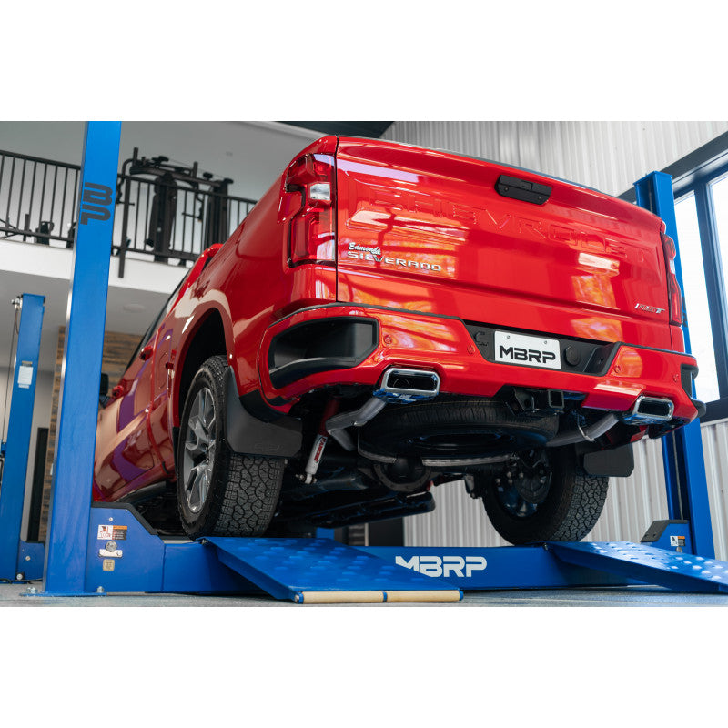 2.5 Inch Cat Back Exhaust System For 19-up Silverado/Sierra 1500 6.2L, 2022 Silverado LTD/ Sierra Limited 6.2L Dual Rear Aluminized Steel MBRP