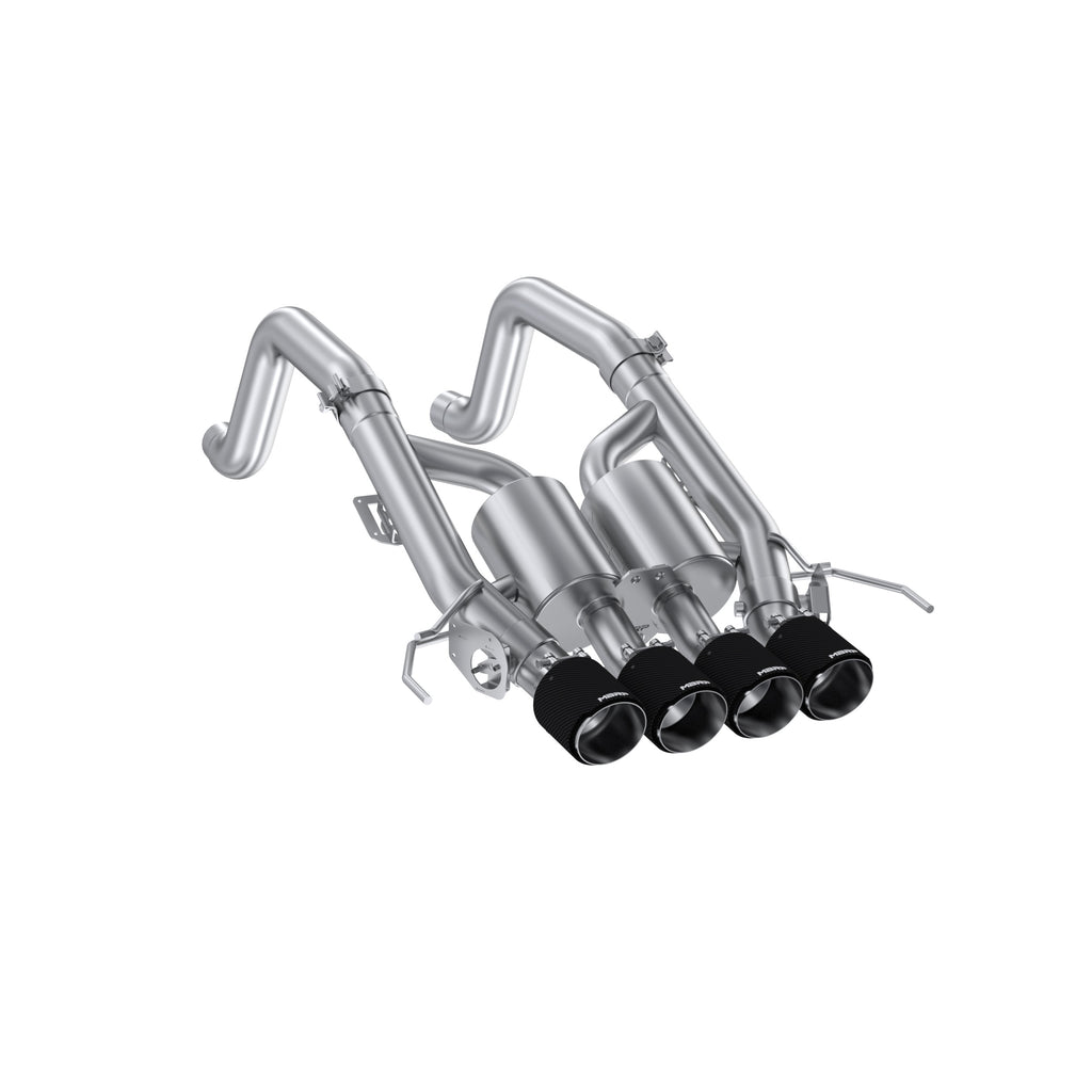 14-19 Chevrolet Corvette C7 6.2L, Armor Pro 3-Inch Axle-Back Dual Split Rear Quad Outlet with Carbon Fiber Tips, Active MBRP