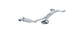 Dual Cat Back Exhaust System Round Tips T409 Stainless Steel For 10-15 Chevrolet Camaro, V6 3.6L MBRP