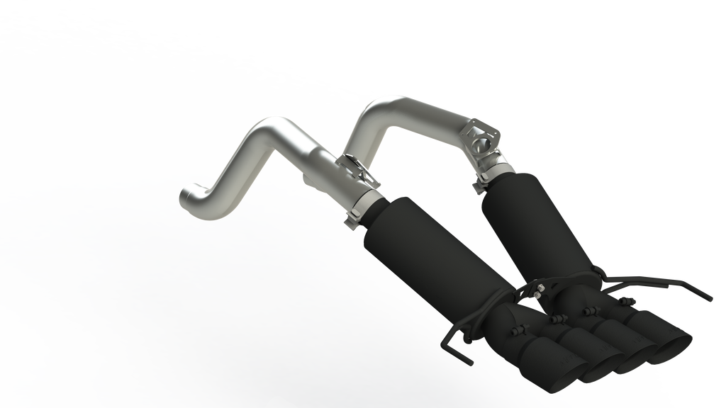 Corvette 3 Inch Axle Back Dual Rear With Quad Tips Armor BLK Series For 14-19 Chevrolet Corvette MBRP