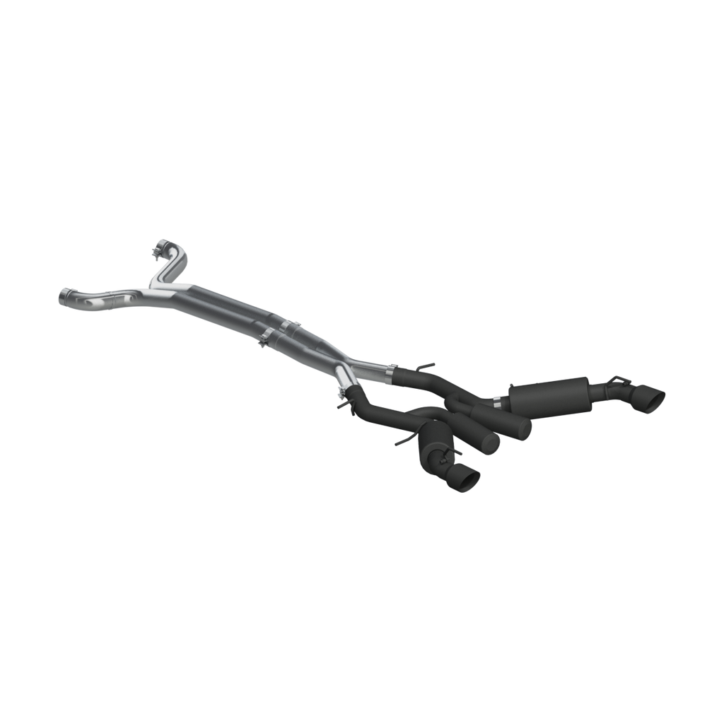 Chevrolet 3 Inch Dual Cat Back Exhaust System Armor BLK Series For 16-24 Chevrolet Camaro SS 6 Speed Coupe Only MBRP