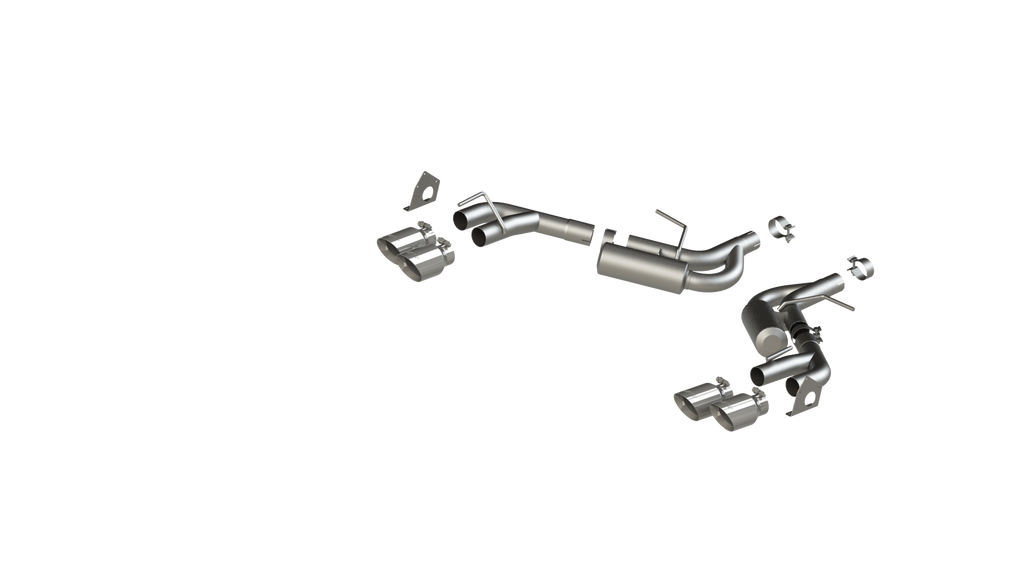 Exhaust Pipe 2.5 Inch Dual Axle Back NPP For 16-24 Camaro V6 3.6L With Quad 4 Inch Dual Wall Tips T304 Stainless Steel MBRP