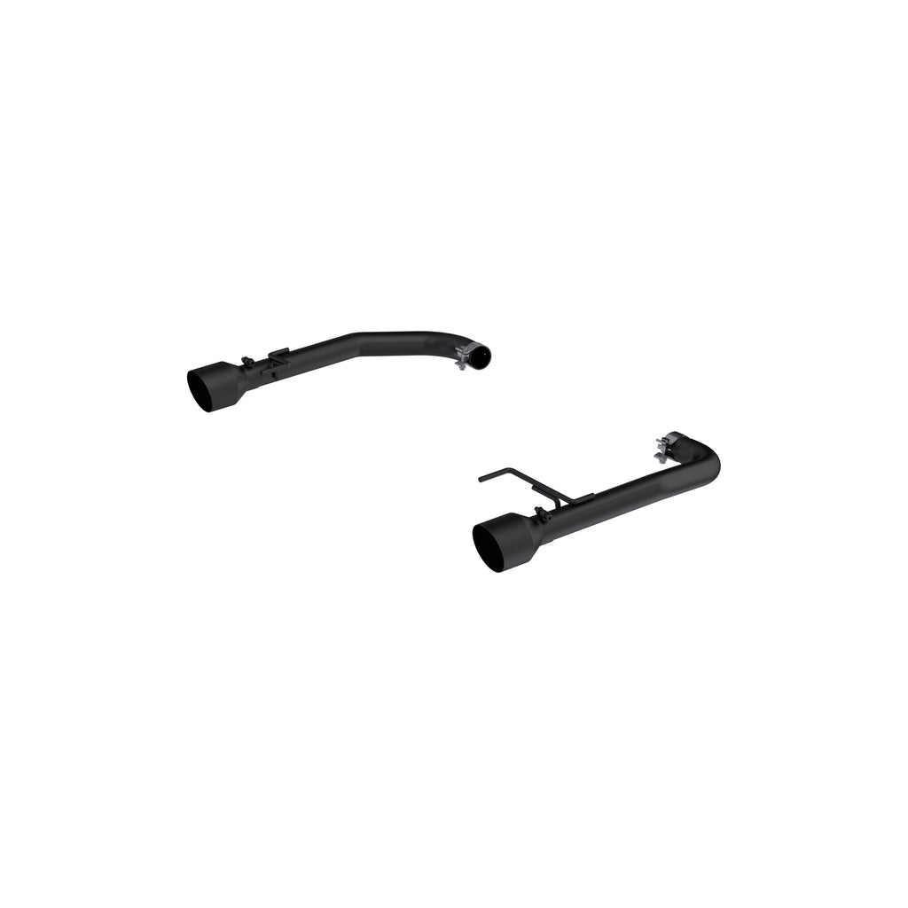 2015-Up Ford Mustang 2.3L EcoBoost Armor BLK Black-Coated Aluminized Steel 2.5 Inch Axle-Back Dual Split Rear With Black Tips MBRP