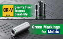 Load image into Gallery viewer, SK Tools 1/4" Drive 12 Pce Metric Deep Chrome Socket Set | SK01345