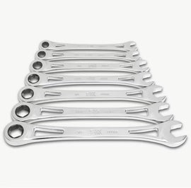 SK Tools 7 Piece SAE X-Frame Combination Ratcheting Wrench Set | SK80049