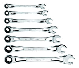 SK Tools 7 Piece SAE X-Frame Combination Ratcheting Wrench Set | SK80049
