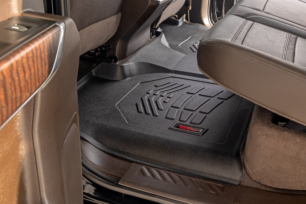 Sure-Fit Floor Mats FR & RR FR Over Hump Crew Silverado/Sierra 1500/2500HD/3500HD (19-26) Rough Country