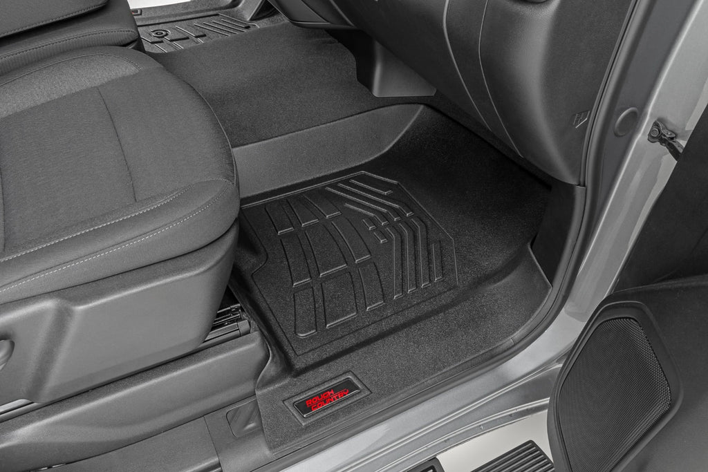 Floor Mats FR Bucket Crew Silverado/Sierra 1500/2500HD/3500HD (19-26) Rough Country
