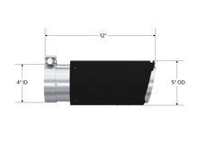 Load image into Gallery viewer, Universal Carbon Fiber Tip, 4-Inch ID 5-Inch OD Angle Cut Dual MBRP