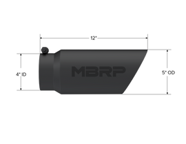 Exhaust Tip 5 Inch O.D. Dual Wall Angled 4 Inch Inlet 12 Inch Length-Black Finish MBRP