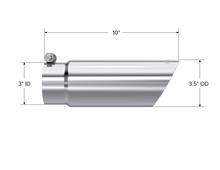Cargar imagen en el visor de la galería, Exhaust Tip 3 1/2 Inch O.D. Dual Wall Angled End 3 Inch Inlet 10 Inch Length T304 Stainless Steel MBRP