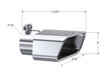 Cargar imagen en el visor de la galería, Exhaust Tip 4 3/4 Inch X 3 Inch ID Rectangle Angled Cut 3 Inch O.D. Inlet Driver Side 7 3/8 Inch Length T304 Stainless Steel MBRP