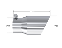 Load image into Gallery viewer, Exhaust Tip 4 Inch O.D. Dual Wall Angled Rolled End Fits Aluminized Steel 3 Inch Systems MBRP