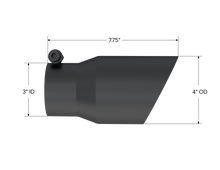 Load image into Gallery viewer, Exhaust Tip 4 Inch O.D. Dual Wall Angled Rolled End Black Fits Aluminized Steel 3 Inch Systems MBRP