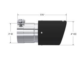 Exhaust Tip 4 Inch O.D. Dual Wall Angled 3 Inch Inlet 7.7 Inch Length Carbon Fiber MBRP