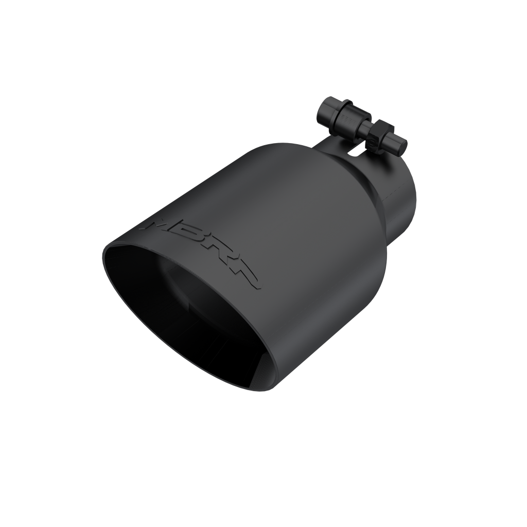 Exhaust Tip 4 Inch O.D. Dual Wall Angled Black Fits Aluminized Steel 2 1/2 Inch Systems MBRP