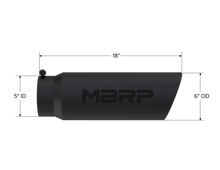 Cargar imagen en el visor de la galería, Exhaust Tip 6 Inch O.D. Angled Rolled End 5 Inch Inlet 18 Inch Length Black Finish MBRP