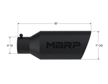 Load image into Gallery viewer, Exhaust Tip 7 Inch O.D. Rolled End 4 Inch Inlet 18 Inch Length Black Coated MBRP
