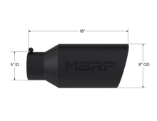 Cargar imagen en el visor de la galería, Exhaust Tip 8 Inch O.D. Rolled End 5 Inch Inlet 18 Inch Length Black MBRP
