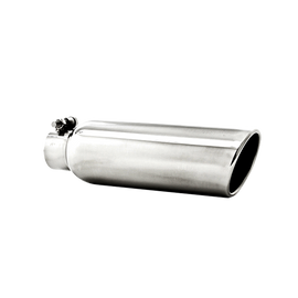 3.5 Inch OD 2.25 Inch Inlet 12 Inch Length Angled Cut Rolled End Clampless-No Weld T304 Stainless Steel MBRP