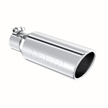Cargar imagen en el visor de la galería, 4 Inch OD 2.5 Inch Inlet 12 Inch Length Exhaust Tail Pipe TipAngled Cut Rolled End Clampless-No Weld T304 Stainless Steel MBRP