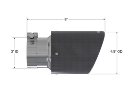 Exhaust Tip 4.5 Inch O.D. Dual Wall Angled 3 Inch Inlet 7.7 Inch Length Carbon Fiber MBRP
