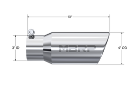 Universal 4 Inch Angled Cut Rolled End MBRP Armor Pro Series Exhaust Tip MBRP