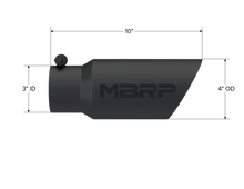 Load image into Gallery viewer, Exhaust Tip 4 Inch O.D. Dual Wall Angled 3 Inch Inlet 10 Inch Length Black MBRP