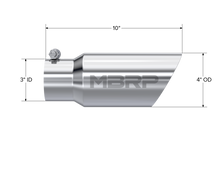 Cargar imagen en el visor de la galería, Exhaust Tip 4 Inch O.D. Dual Wall Angled 3 Inch Inlet 10 Inch Length T304 Stainless Steel MBRP