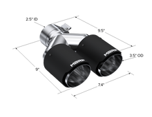 Cargar imagen en el visor de la galería, Carbon Fiber Tip Pro Series 2.5 Inch ID Dual 3.5 Inch OD Out 9.45 Length Dual Wall MBRP