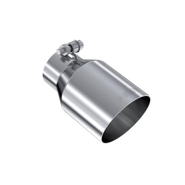 T304 Stainless Steel Tip 2.5 Inch ID 4 Inch OD Single Wall Angle Cut 6.5 Inch Length MBRP