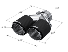 Load image into Gallery viewer, Carbon Fiber Tip 3.0 Inch ID 4.0 Inch OD Dual Out 9.87 Inch Length Dual Wall MBRP