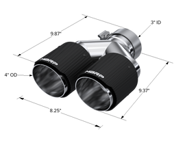 Carbon Fiber Tip 3.0 Inch ID 4.0 Inch OD Dual Out 9.87 Inch Length Dual Wall MBRP