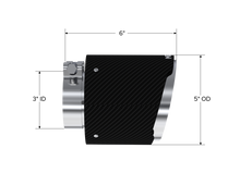 Load image into Gallery viewer, Carbon Fiber Tip 3 inch ID 5 inch OD Out 6.13 inch Length Angle Cut Dual Wall MBRP
