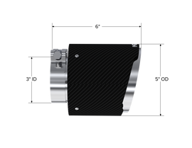 Carbon Fiber Tip 3 inch ID 5 inch OD Out 6.13 inch Length Angle Cut Dual Wall MBRP